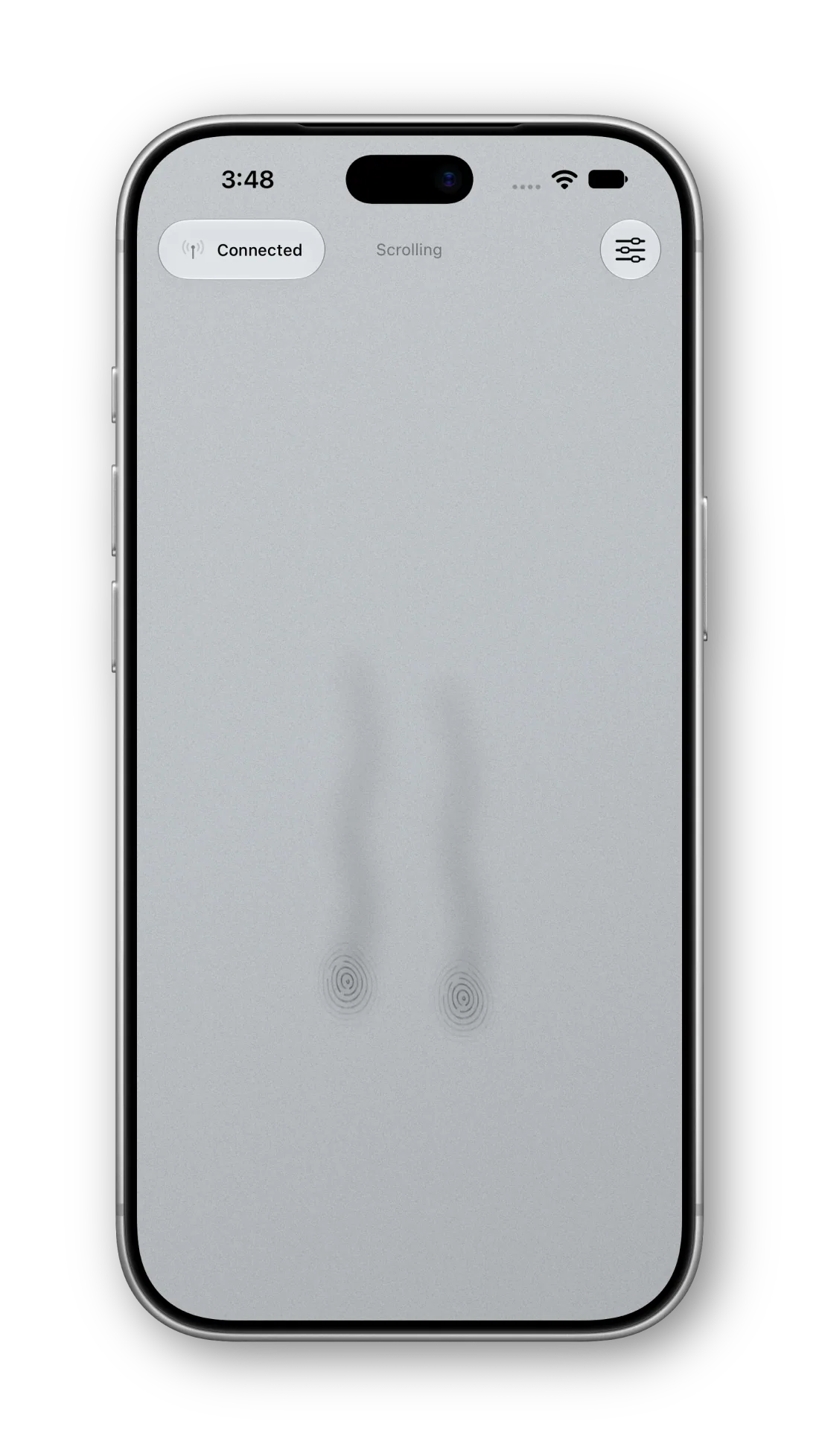 Duo Trackpad showing scroll on iPhone
